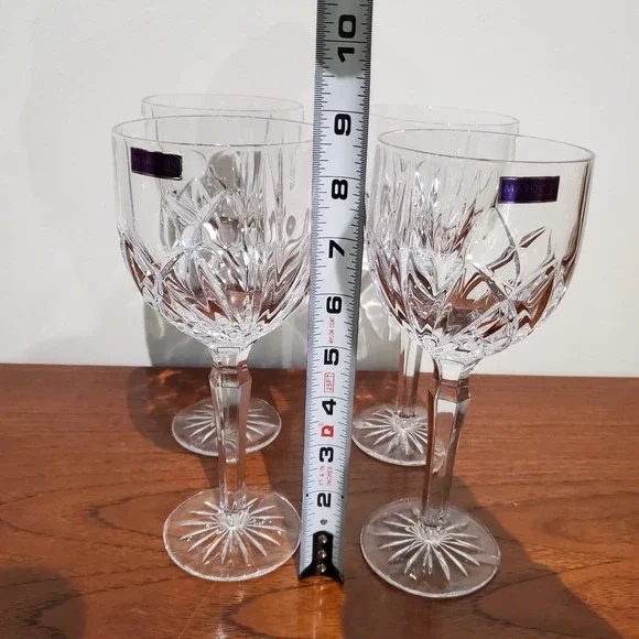 Set Of 4 Waterford Crystal Marquis Brookside Wine Goblet Glass 12oz 8 5/8 